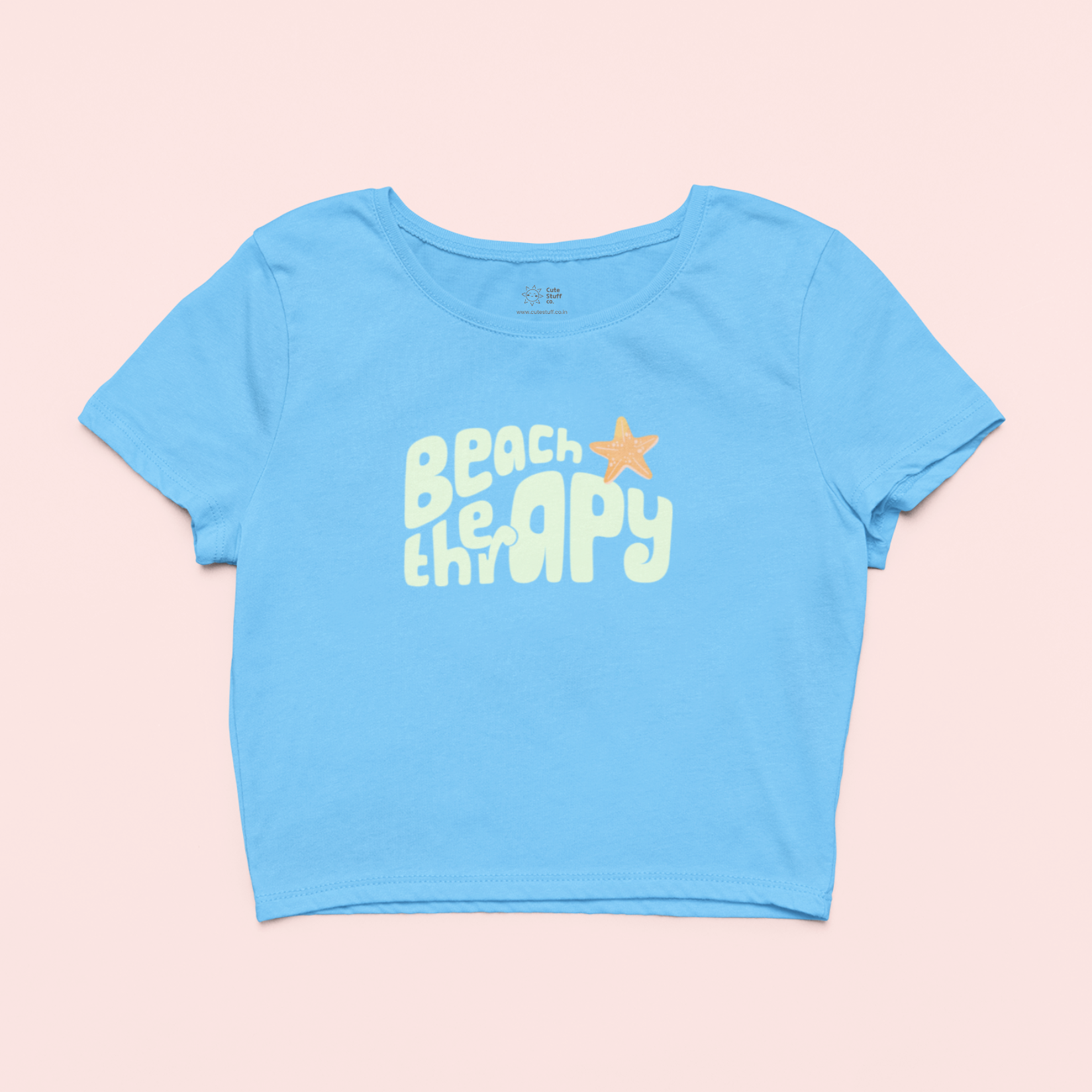 Beach Therapy Crop Tops By Cute Stuff Co. 180 GSM