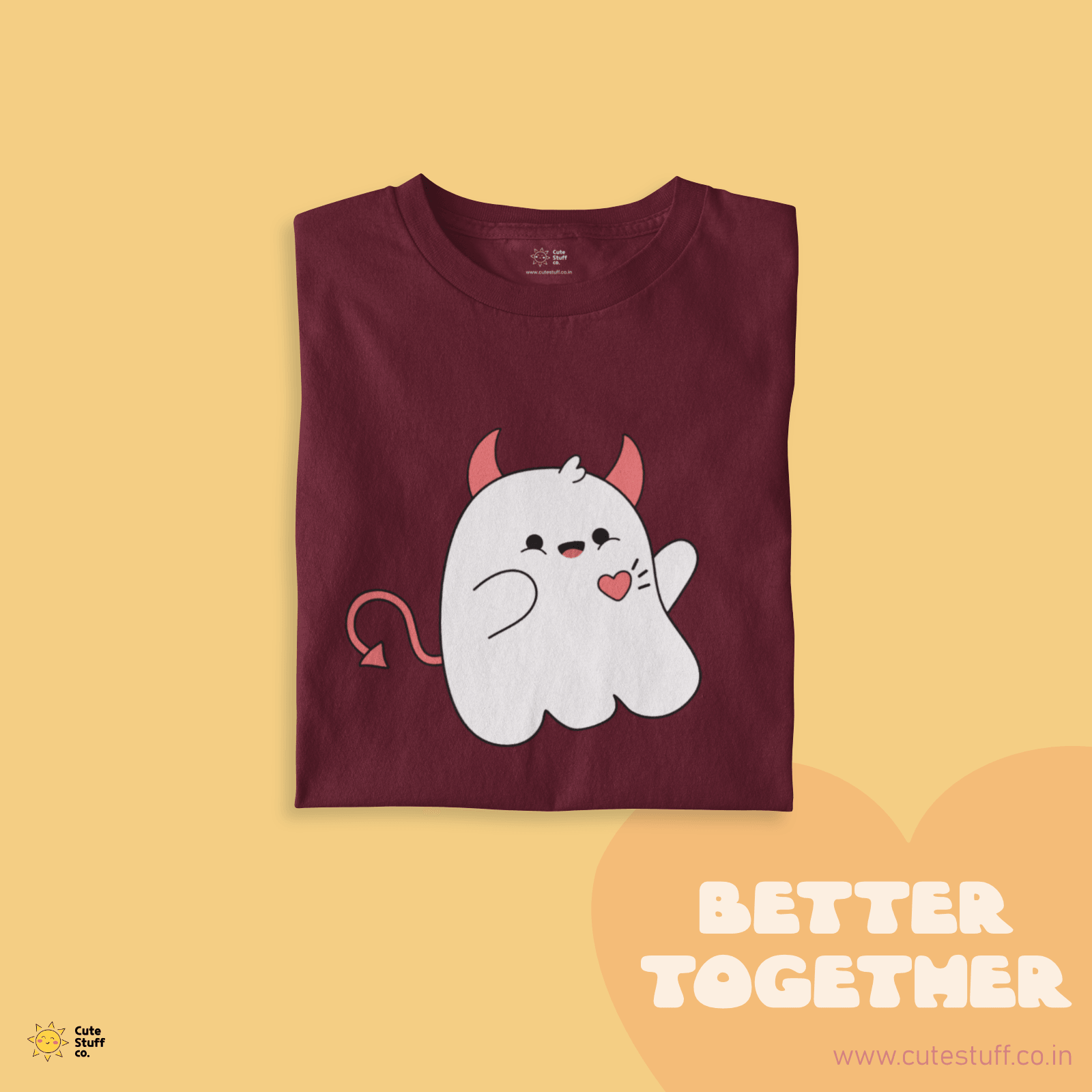 Angelic Boo & Devilish Boo Oversized T-shirts - Better Together