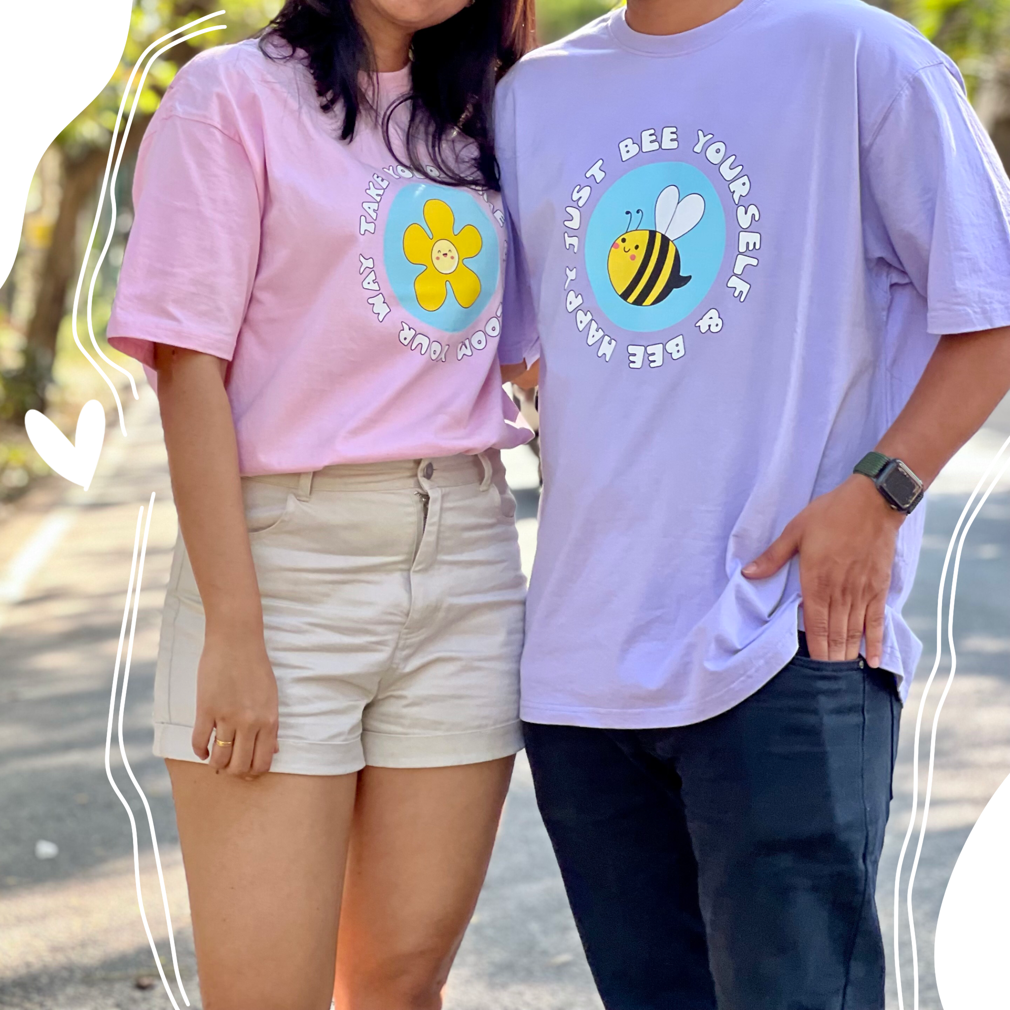 Bee You & Bloom Your Way Oversized T-shirts - Better Together