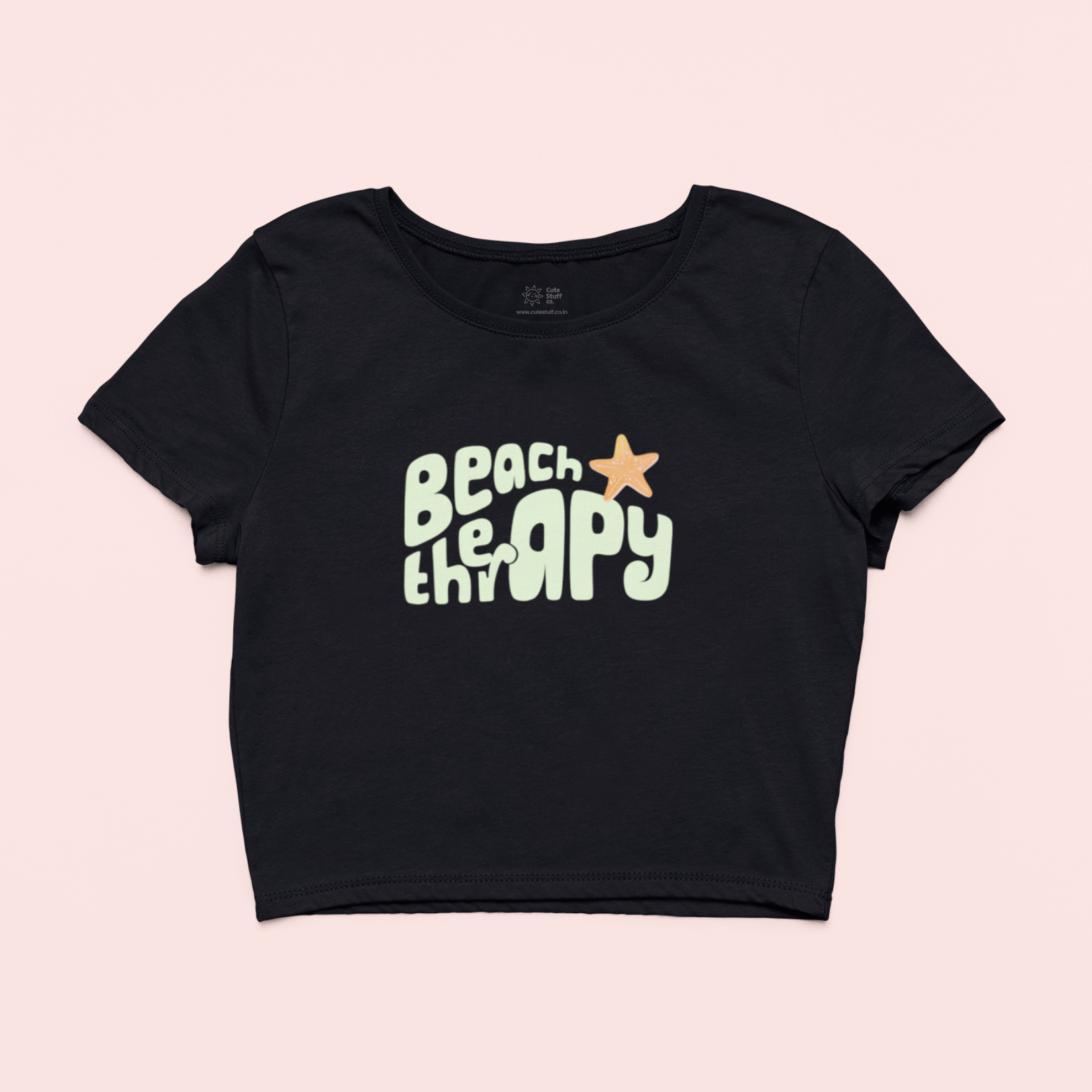 Beach Therapy Crop Tops By Cute Stuff Co. 180 GSM