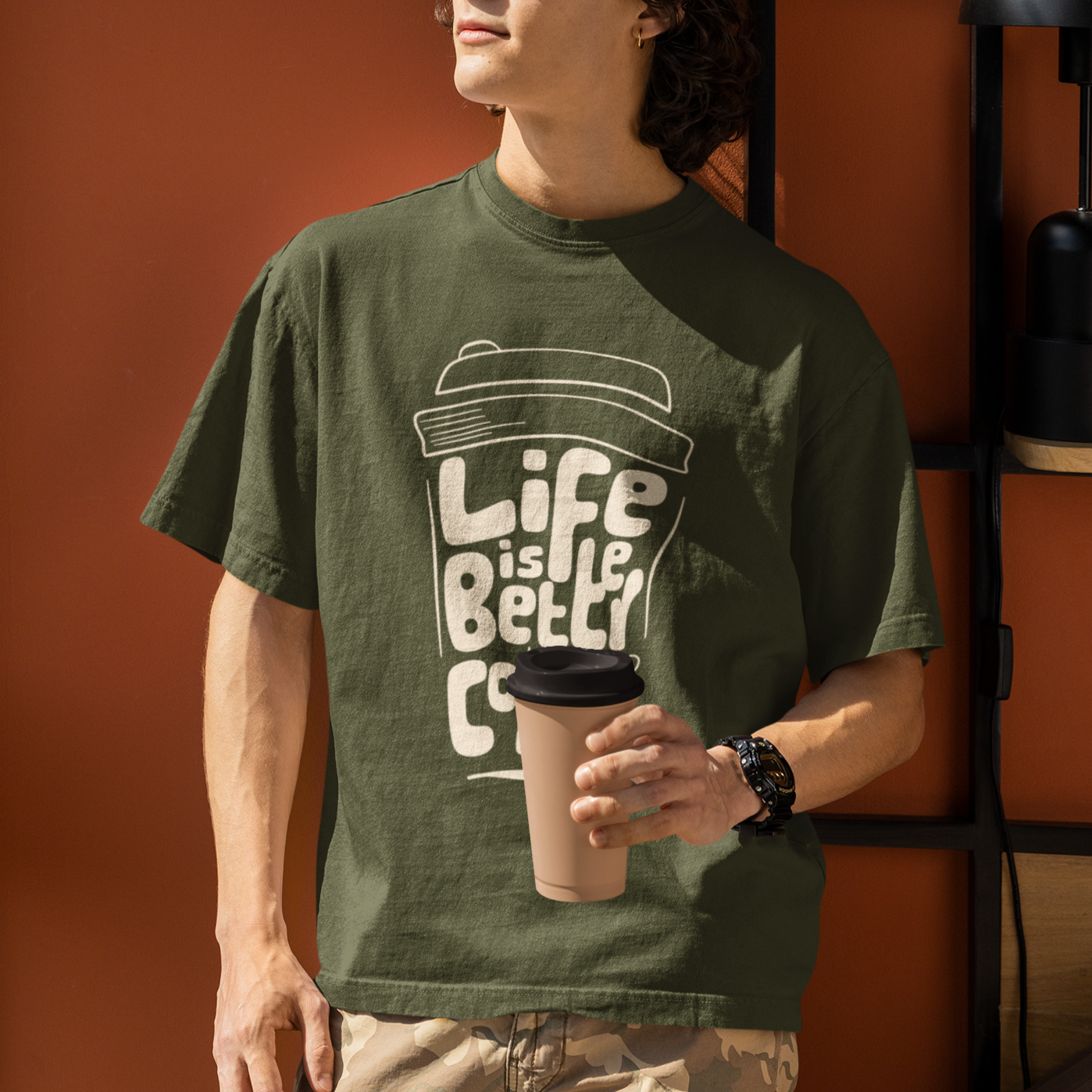 Life Is Better With Coffee Unisex Oversized T-shirts