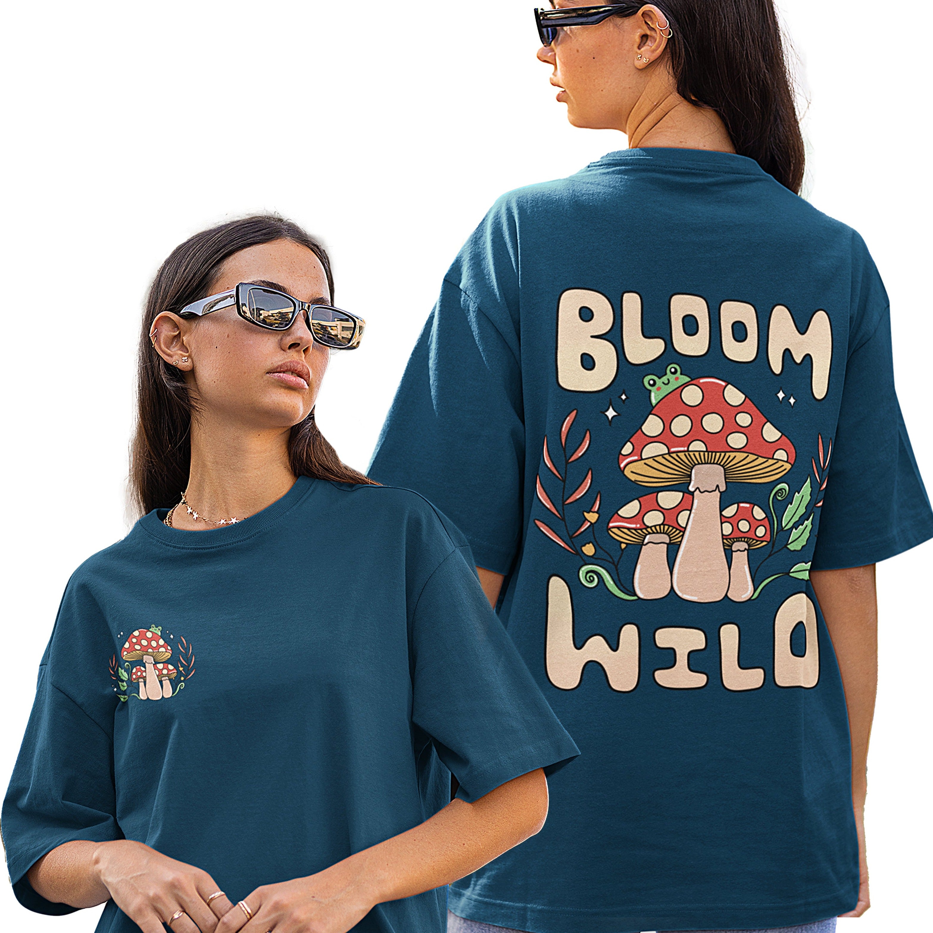 Bloom Wild Back Printed Unisex Oversized T-shirts