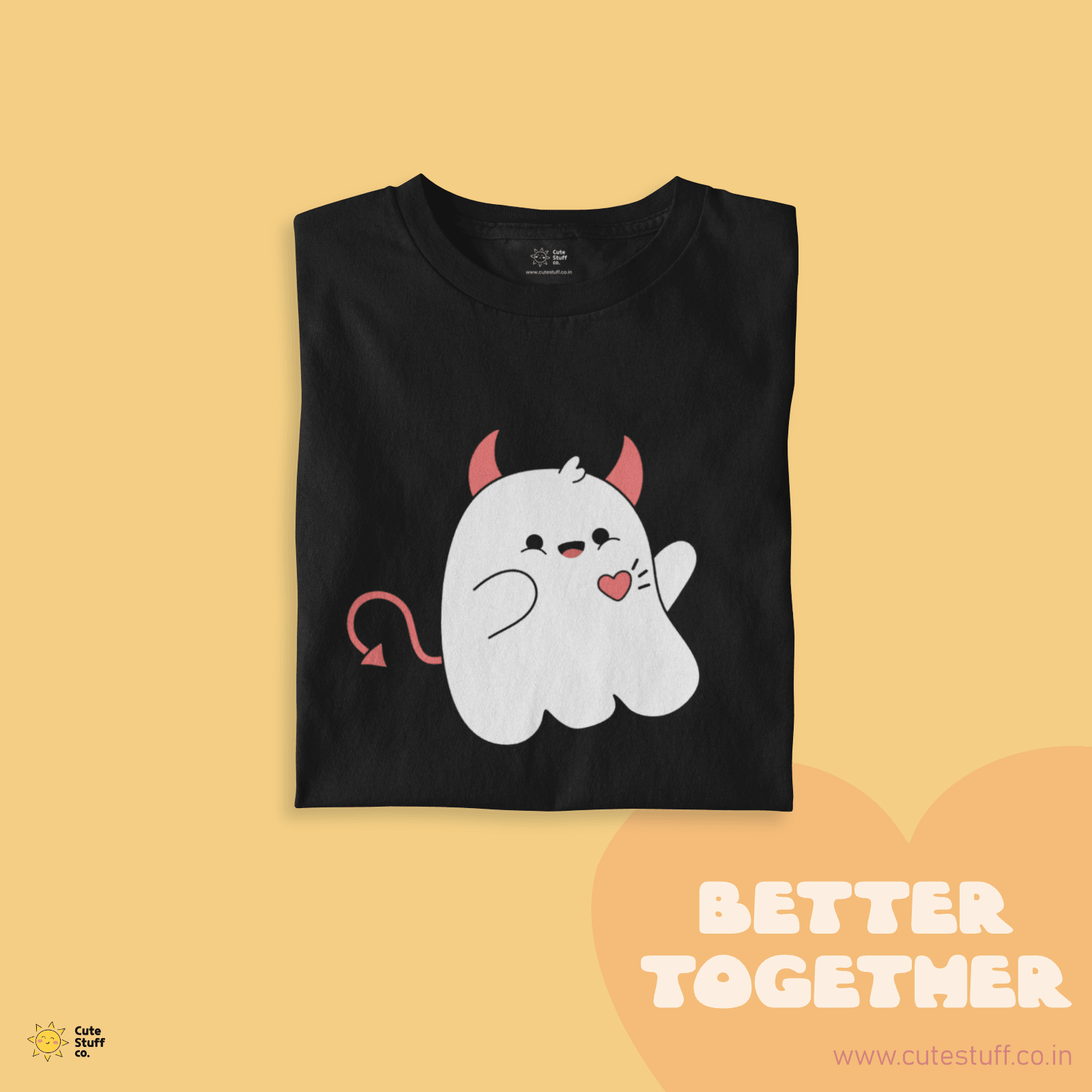 Angelic Boo & Devilish Boo Oversized T-shirts - Better Together