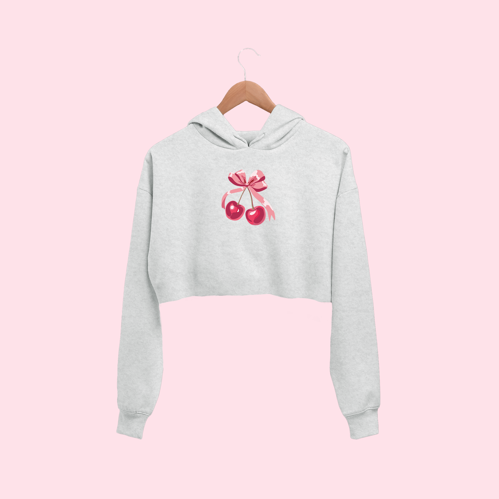 Bow And Cherry Crop Hoodies