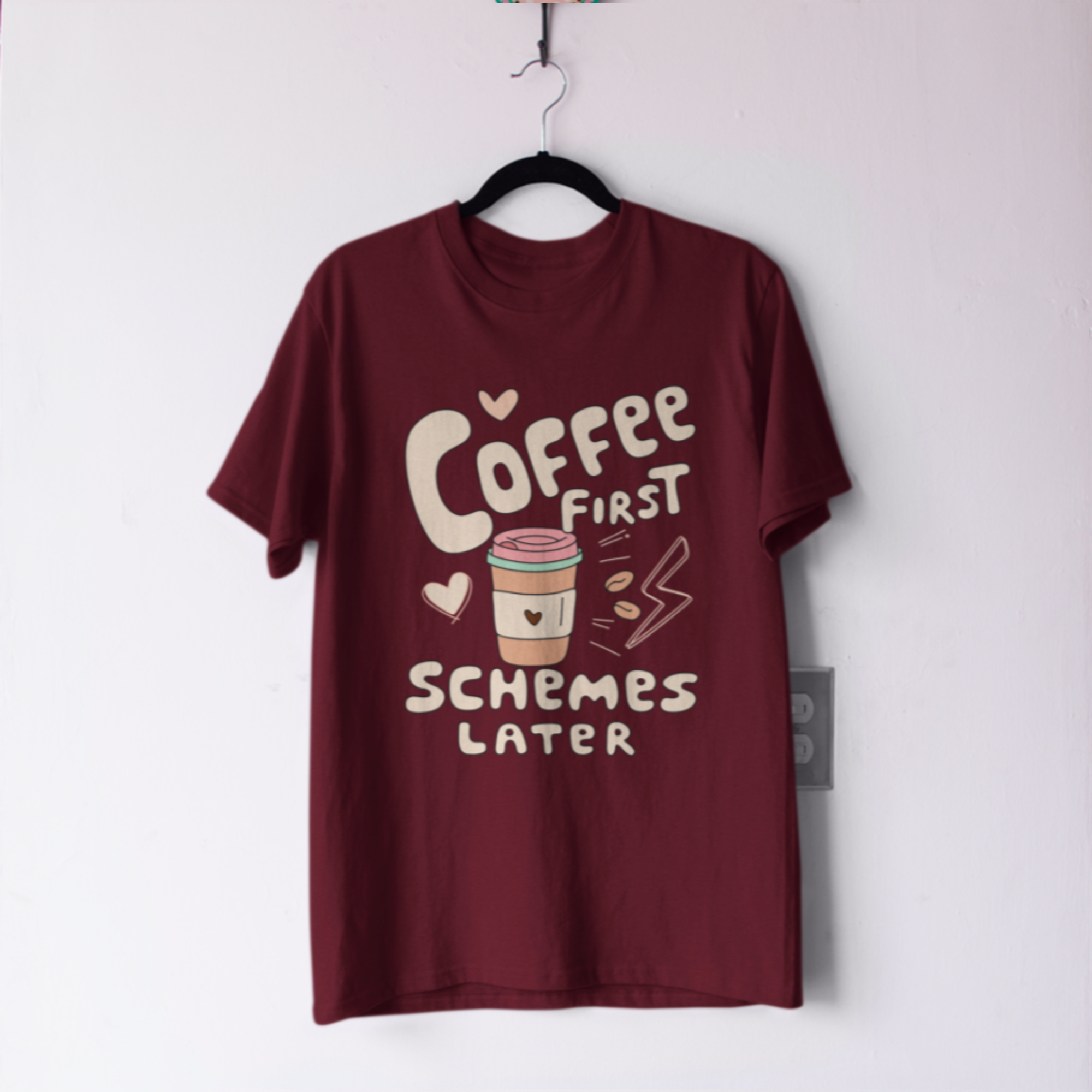 Coffee First Schemes Later Unisex Oversized T-shirts