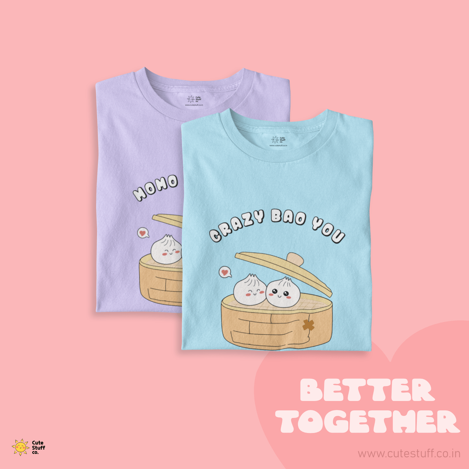 Momo licious & Crazy Bao You Oversized T-shirts - Better Together
