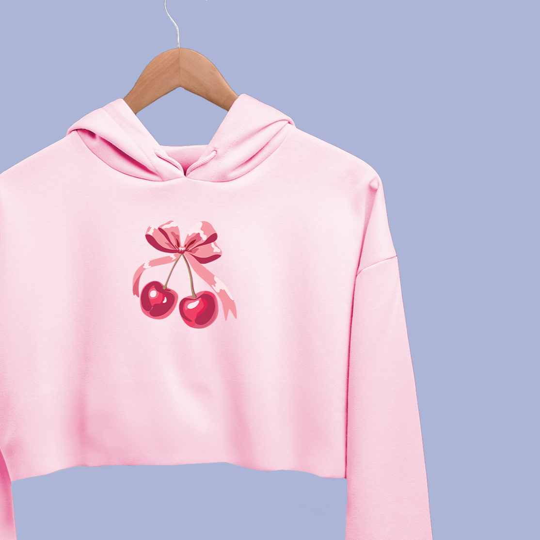 Bow And Cherry Crop Hoodies