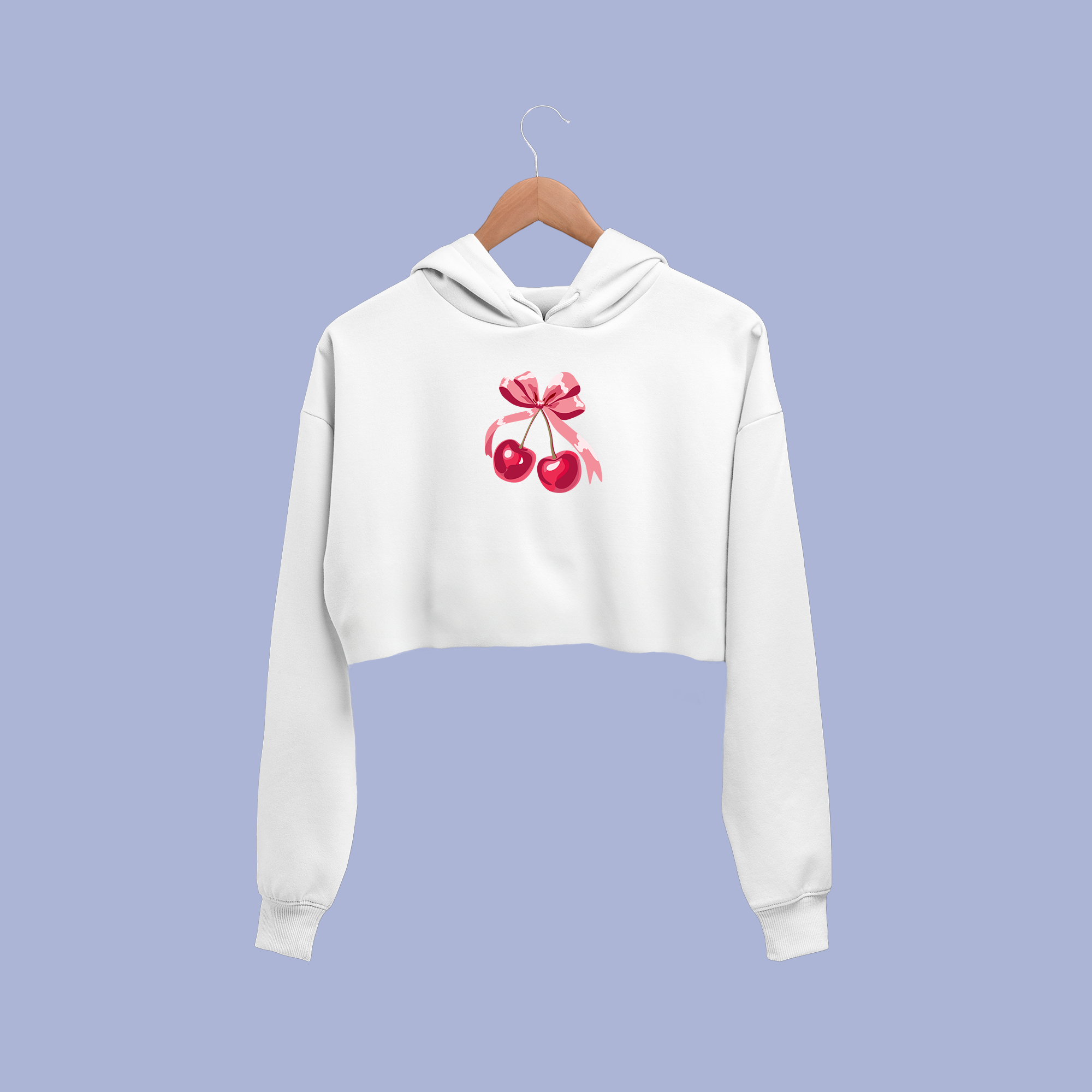 Bow And Cherry Crop Hoodies