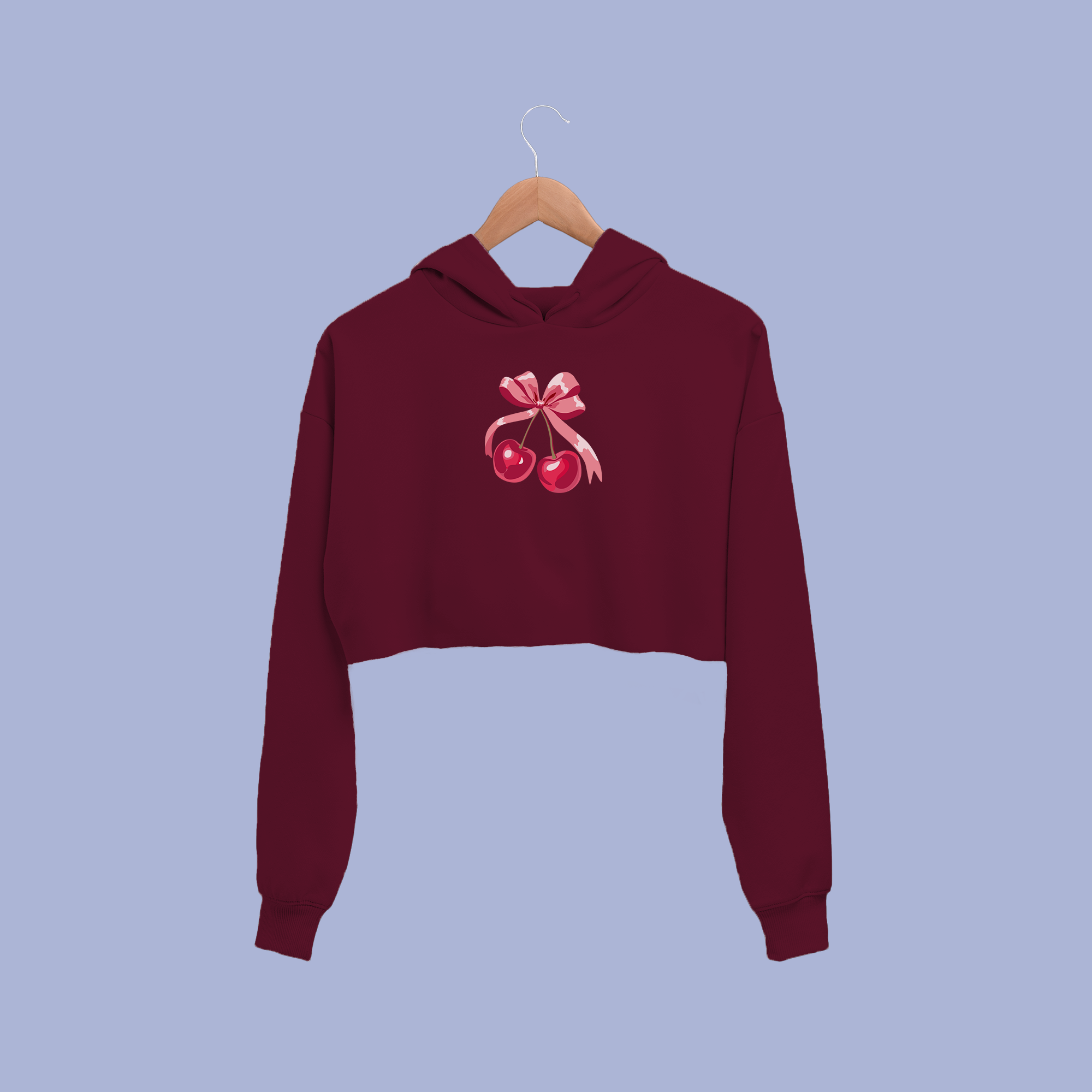 Bow And Cherry Crop Hoodies