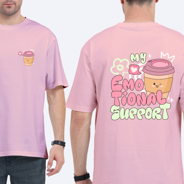 My Emotional Support Coffee Back Printed T-shirts- heavy weight tees 240 GSM