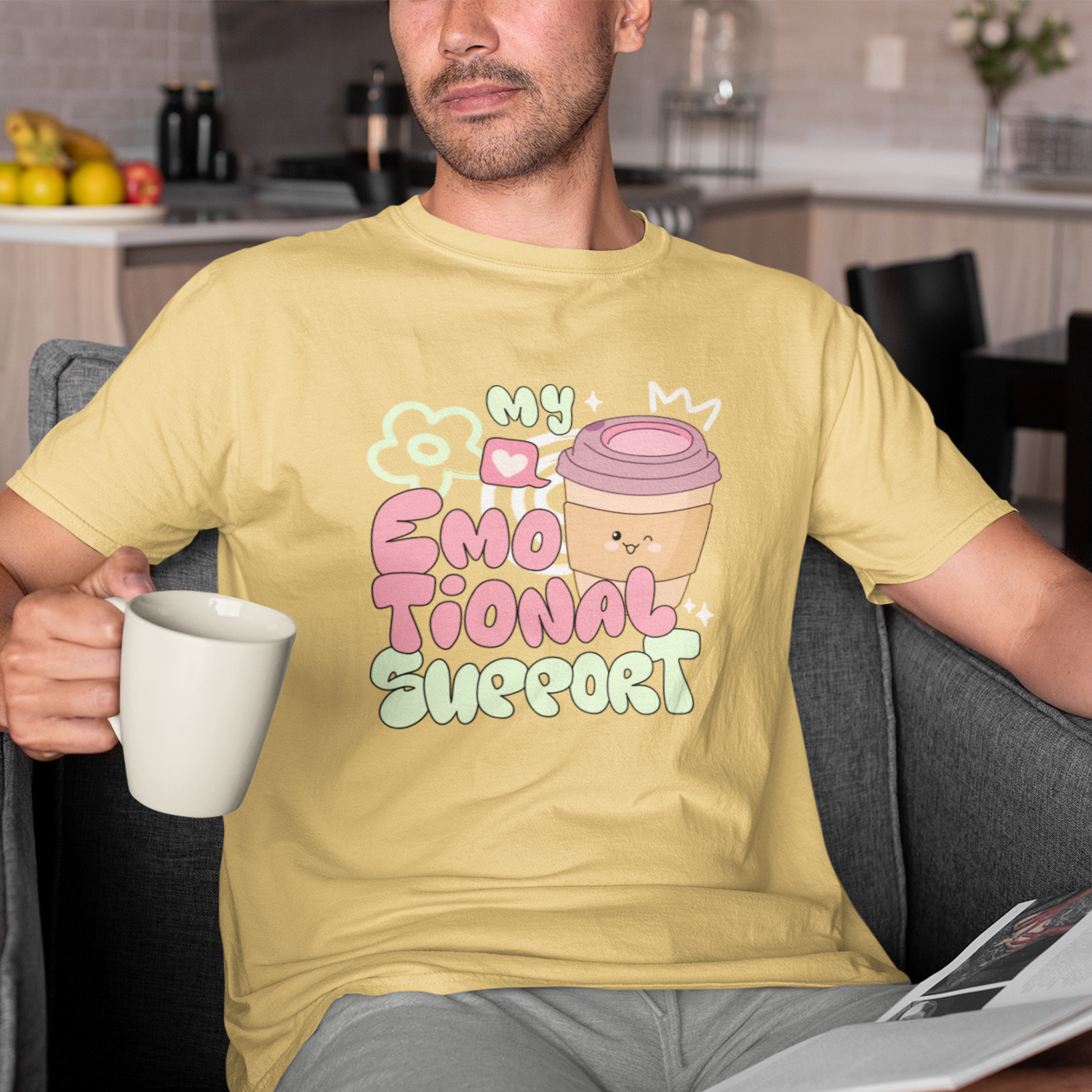 Emotional Support Coffee Regular T-shirts