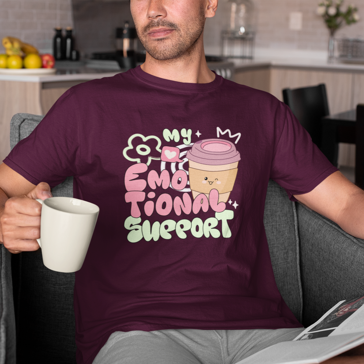 Emotional Support Coffee Regular T-shirts
