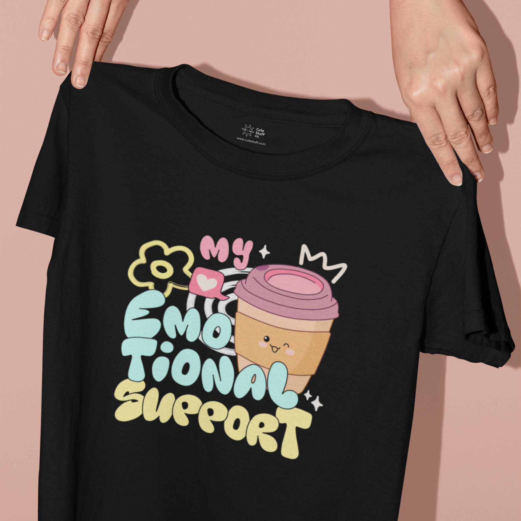 My Emotional Support Coffee Oversized Unisex T-shirts- Heavy Weight- 240 GSM