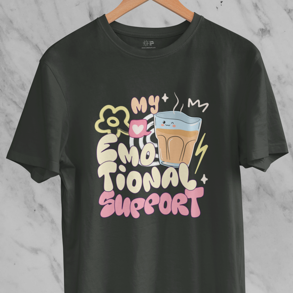 Emotional Support Tea (Chai) Regular Unisex T-shirts By Cute Stuff Co