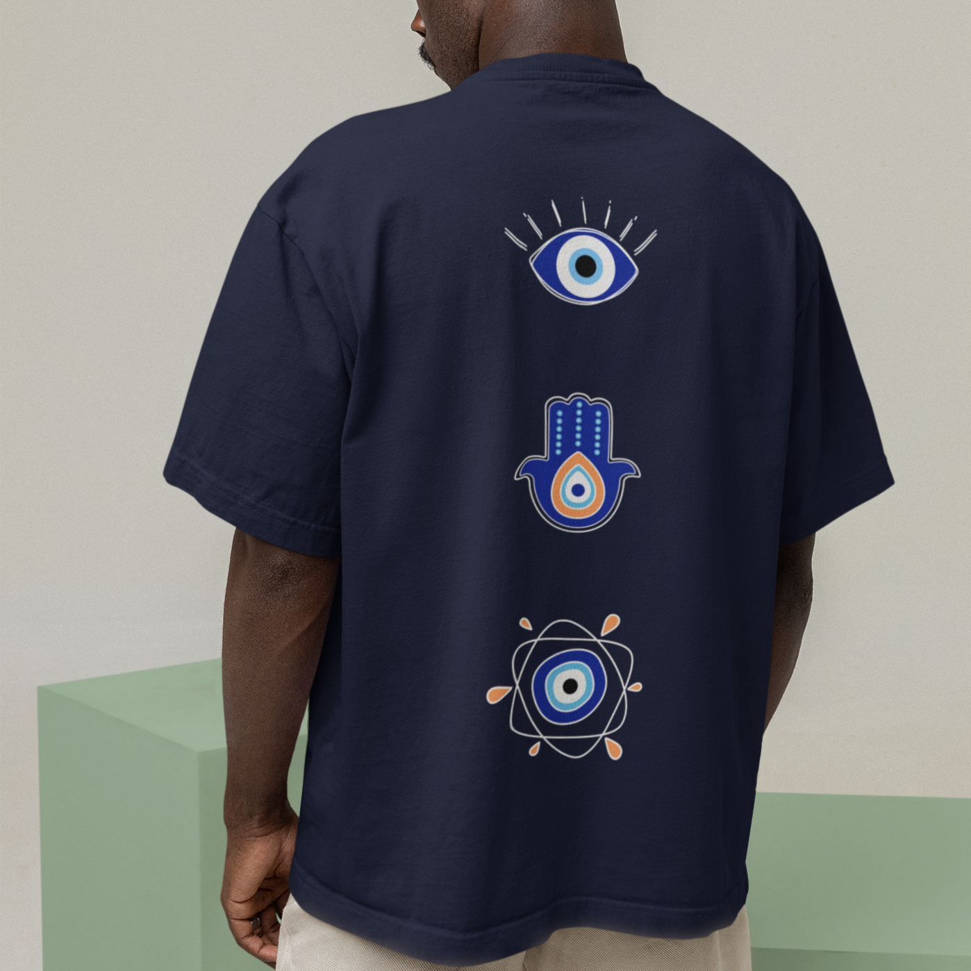 Evil Eye Back Printed Oversized Unisex T-shirts