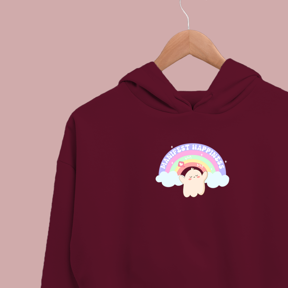 Manifest Happiness Lil Boo Crop Hoodie