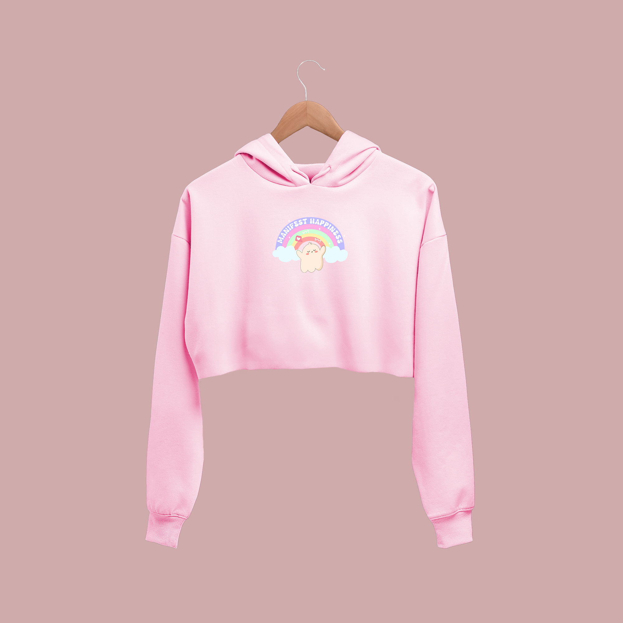 Manifest Happiness Lil Boo Crop Hoodie