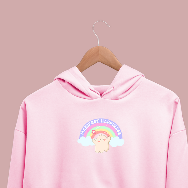 Manifest Happiness Lil Boo Crop Hoodie