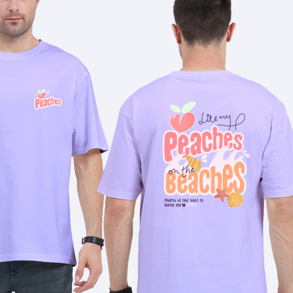 Peaches On Beaches Back Printed T-shirts- heavy weight tees 240 GSM