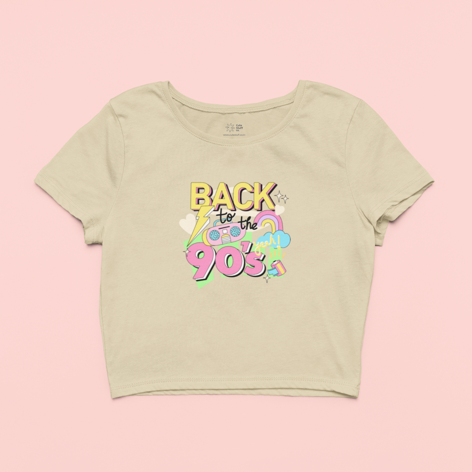 Back To The 90's Crop Top By Cute Stuff Co. 180 GSM