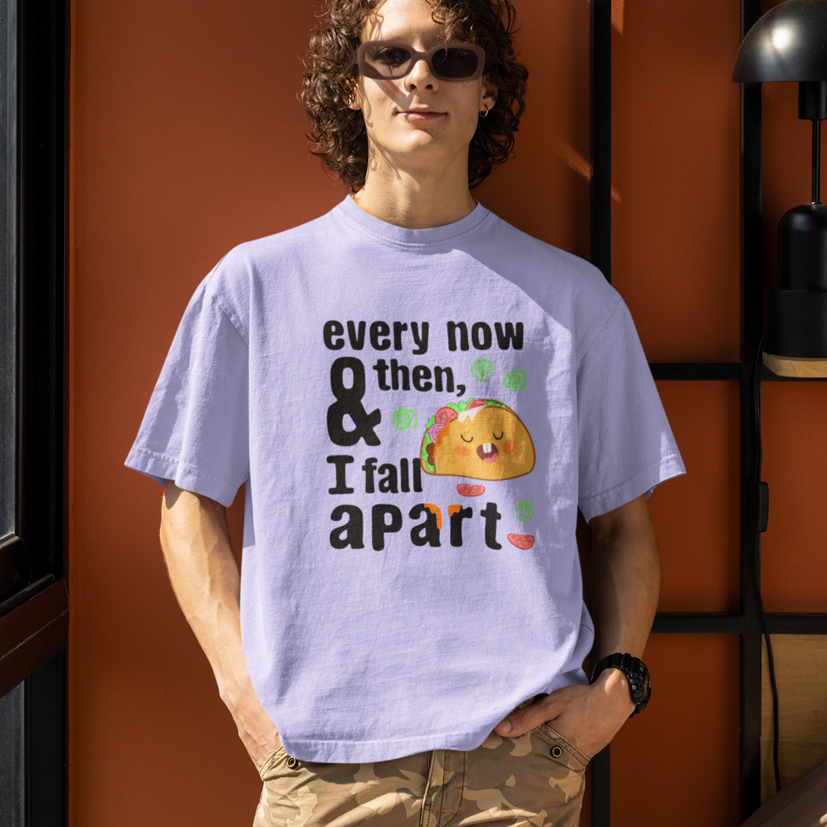 Cute and Anxious Taco- Oversized Unisex Tshirts by Cute Stuff Co.