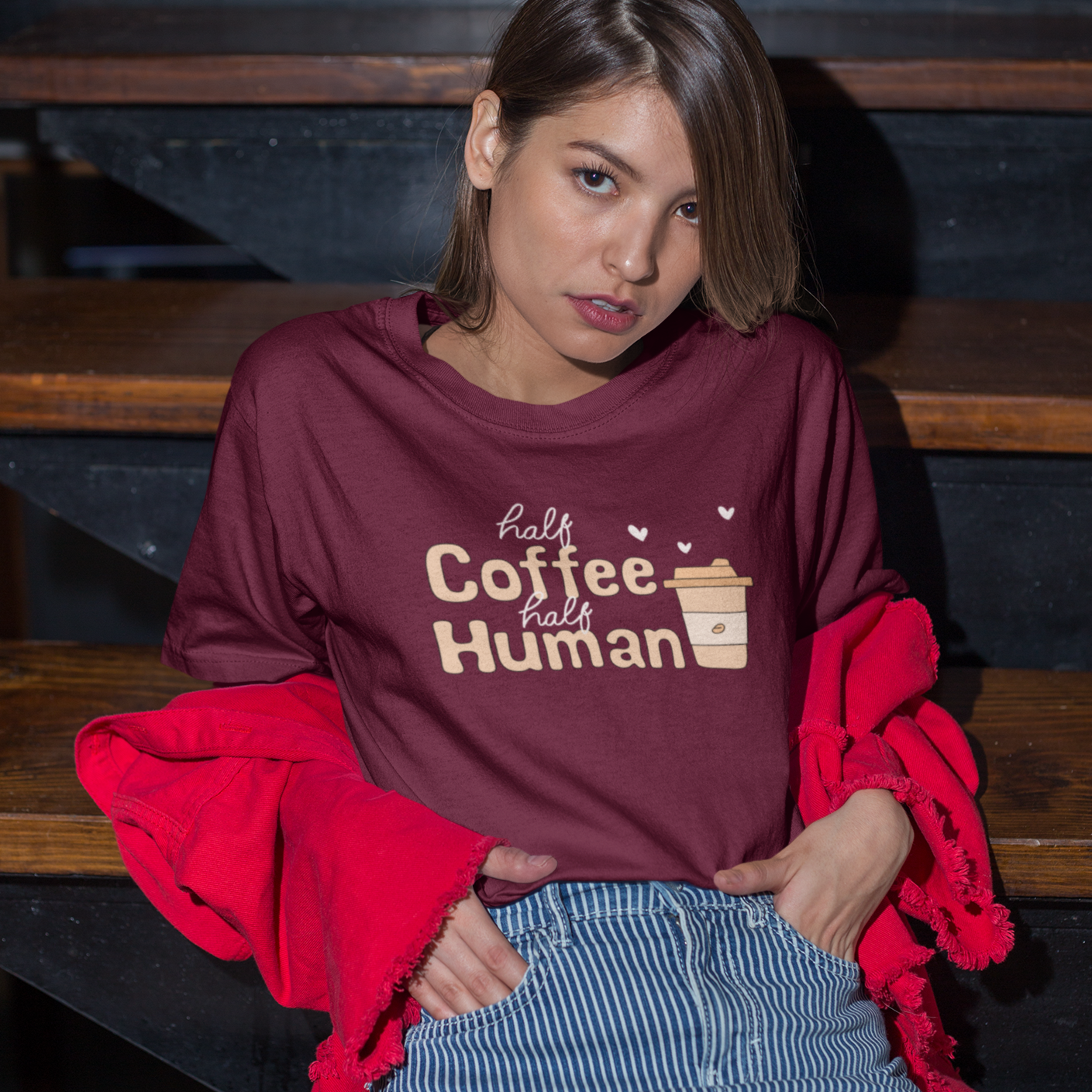 Coffee Human Unisex Oversized T-shirts