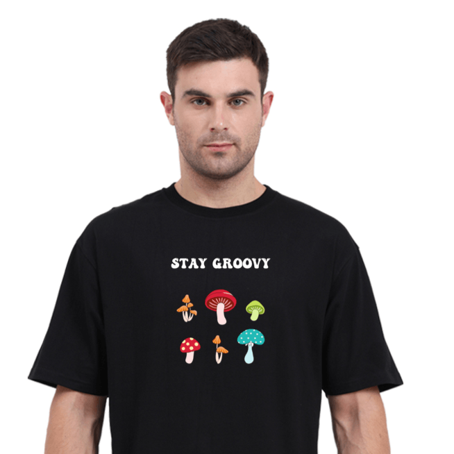 Stay Groovy Over-sized Unisex T-shirts - Cute Stuff India