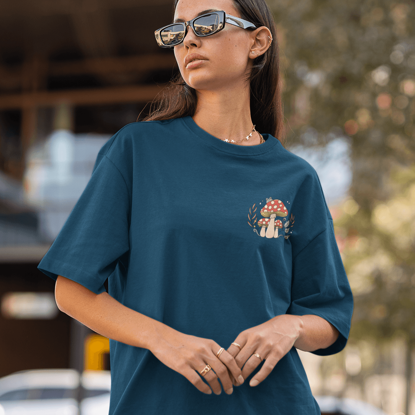 Bloom Wild Back Printed Oversized T-shirts - Unisex - Cute Stuff India