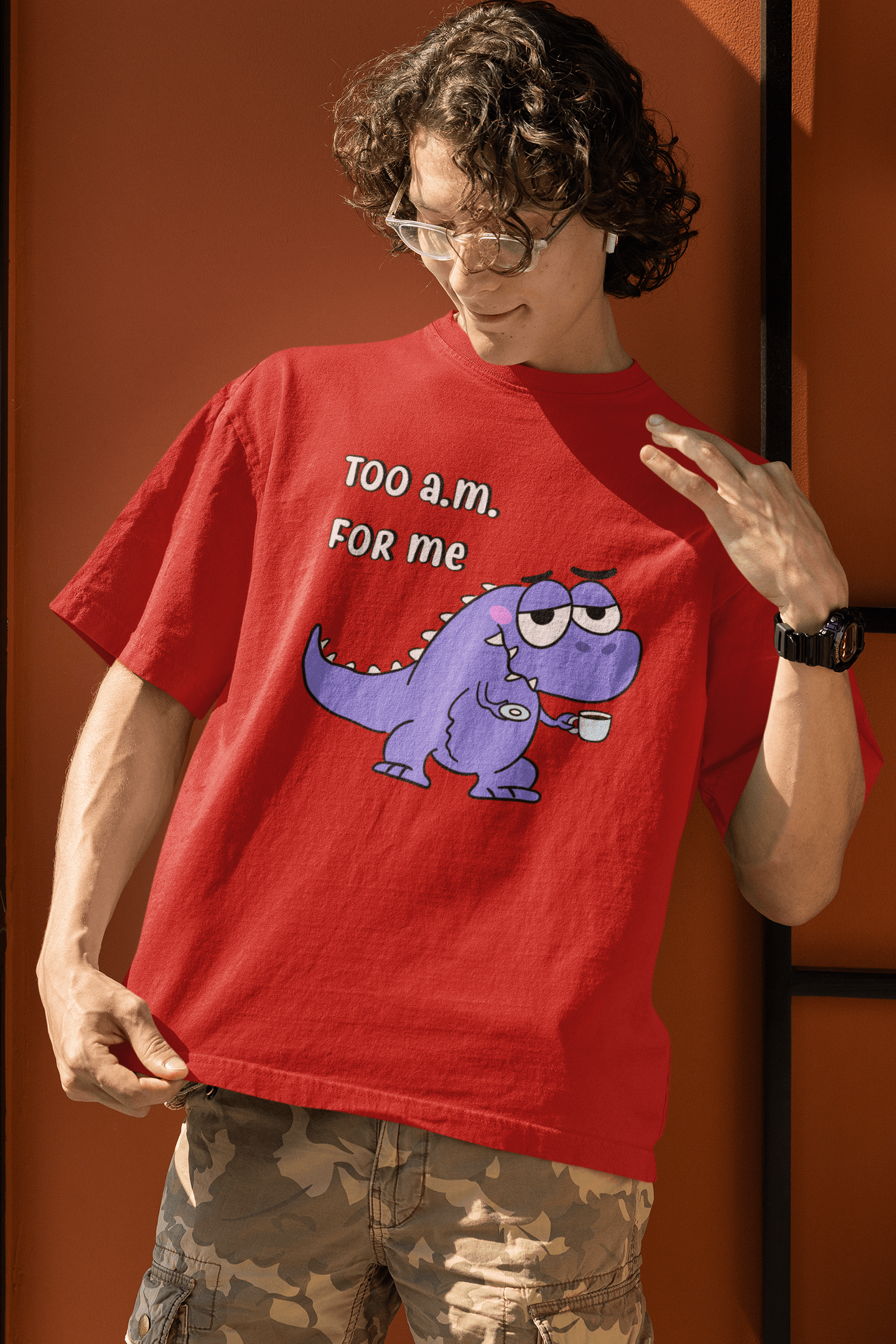 Too A.M. For Me- T-Rex Unisex Oversized T-shirts - Cute Stuff India