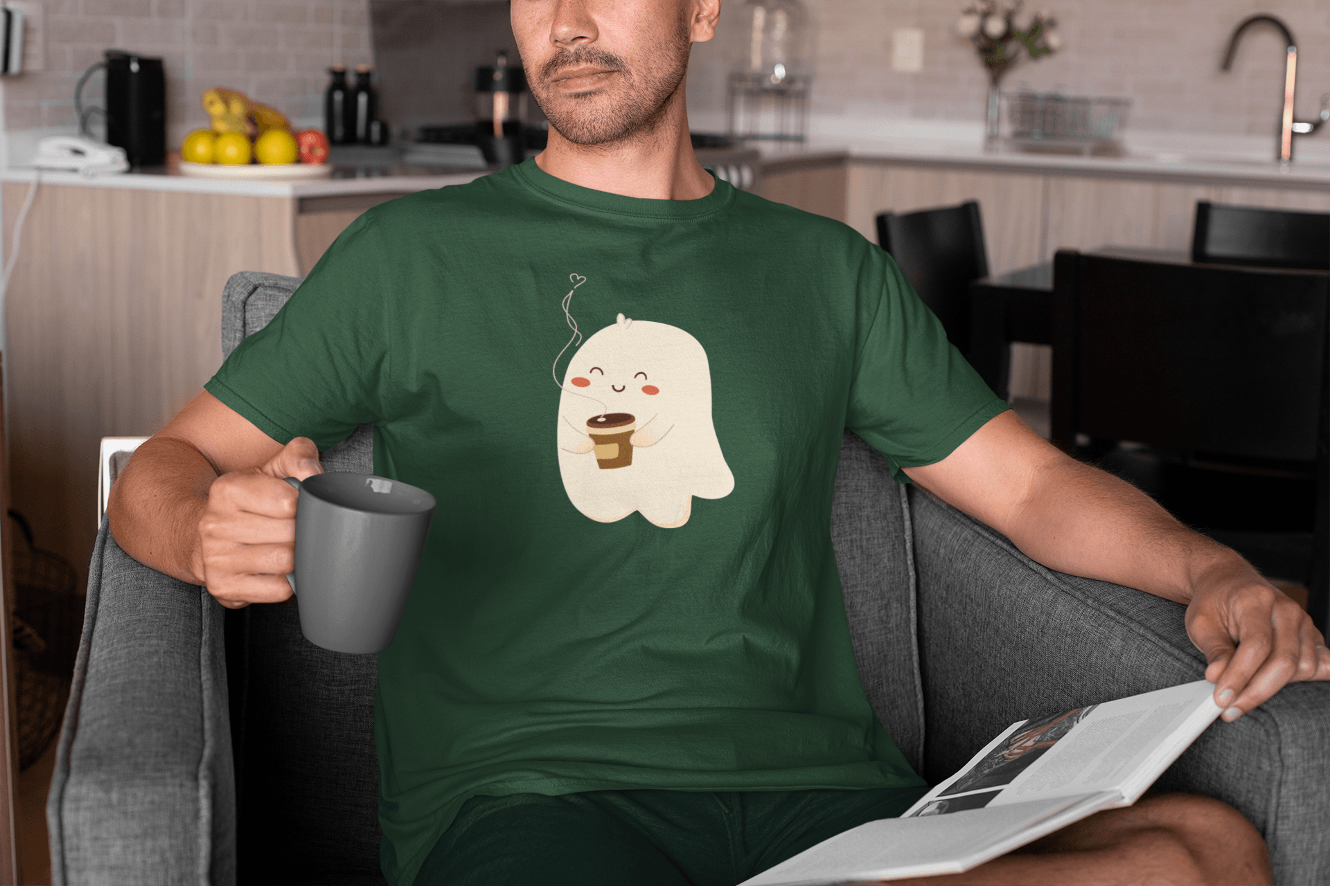 Caffeinated and slightly ghosted t-shirt - Cute Stuff India