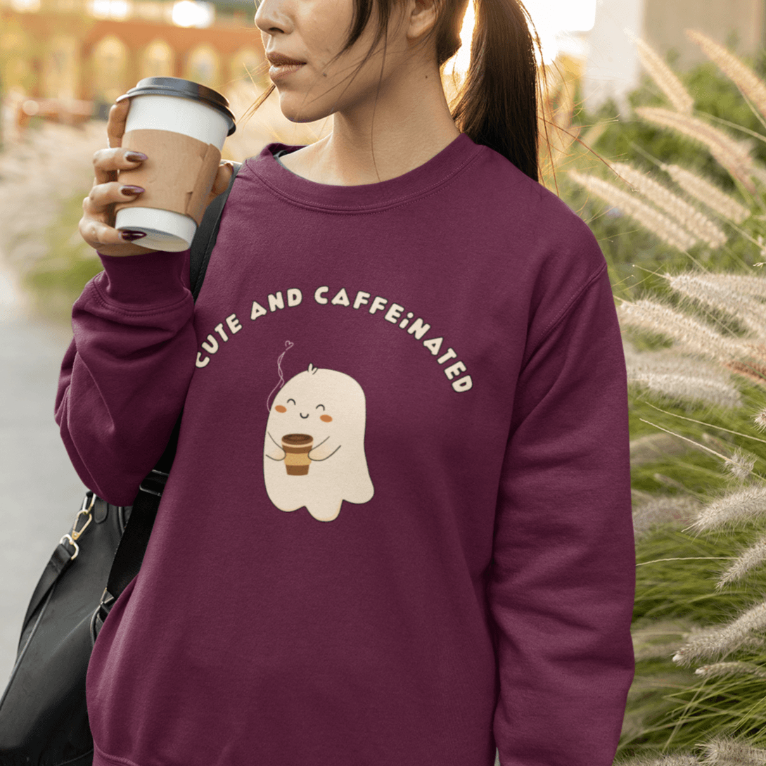 Cute and Caffeinated Sweatshirts- Unisex - Cute Stuff India