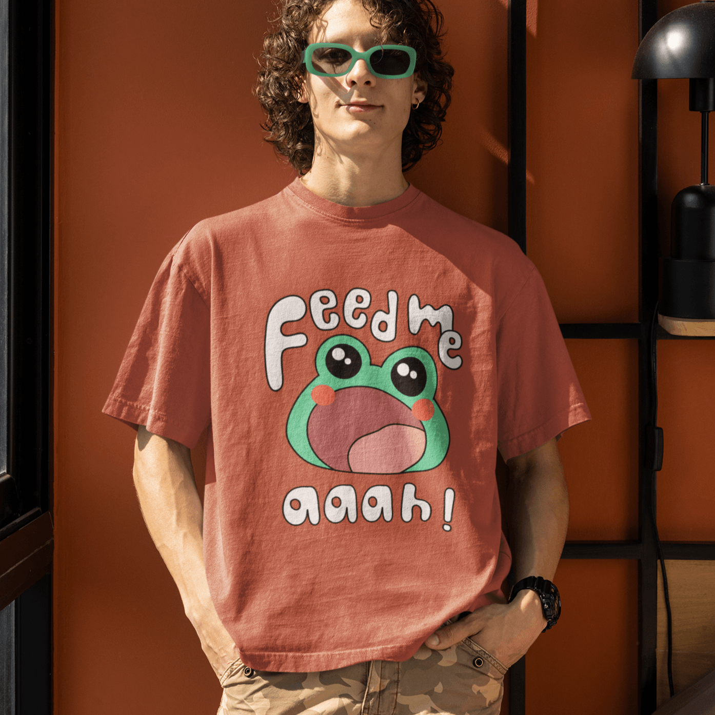 Feed Me- Hungry Toad Unisex Oversized T-shirts - Cute Stuff India