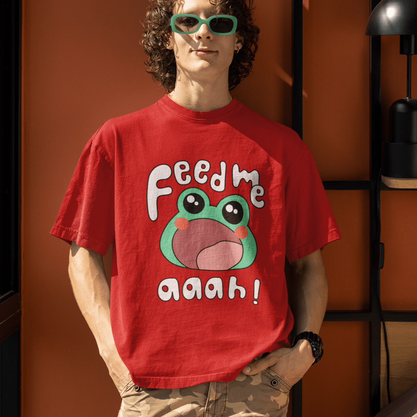 Feed Me- Hungry Toad Unisex Oversized T-shirts - Cute Stuff India