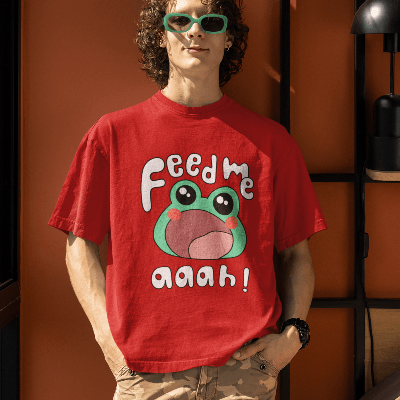 Feed Me- Hungry Toad Oversized T-shirts- Unisex - Cute Stuff India