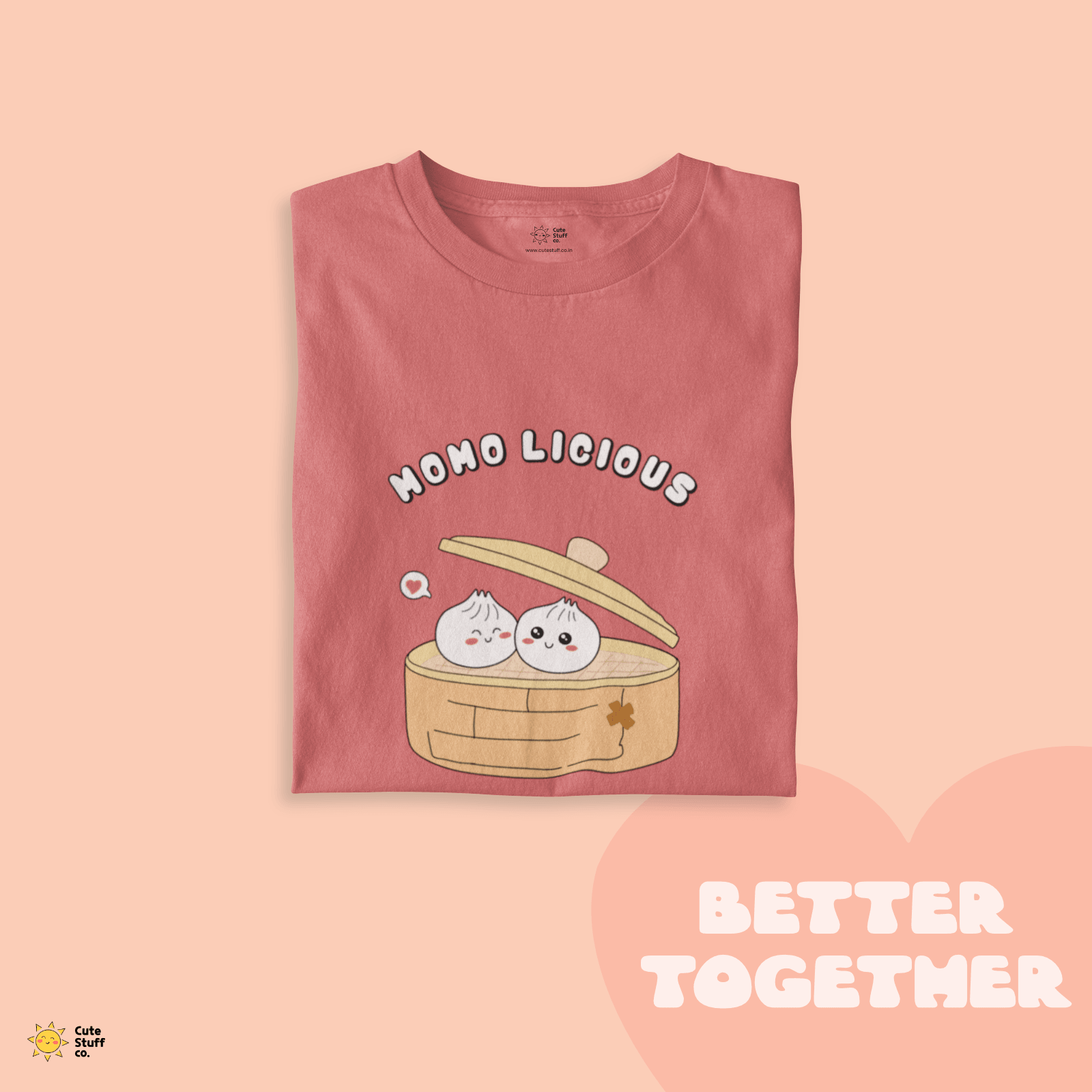 Momo licious Unisex Oversized T-shirts - Better Together - Cute Stuff India