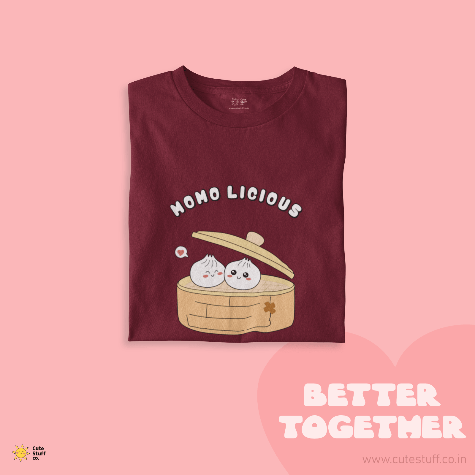 Momo licious Unisex Oversized T-shirts - Better Together - Cute Stuff India