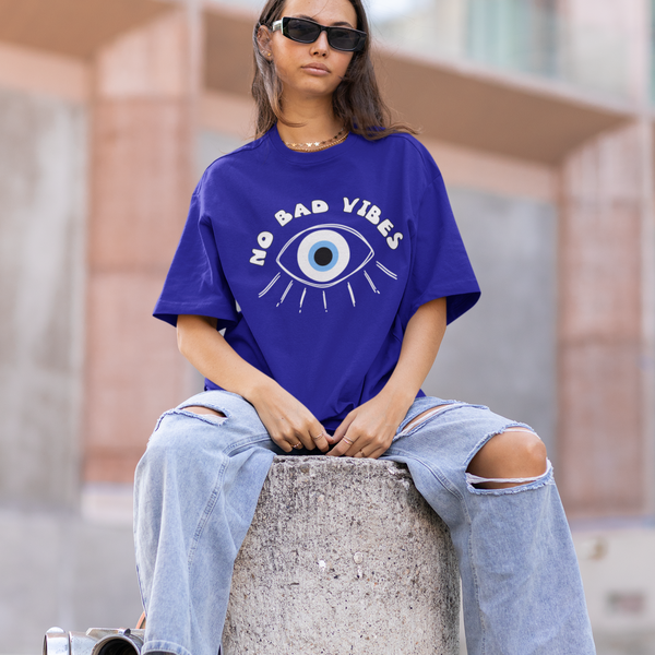 No Bad Vibes Amulet- evil eye- Oversized T-shirts - Unisex