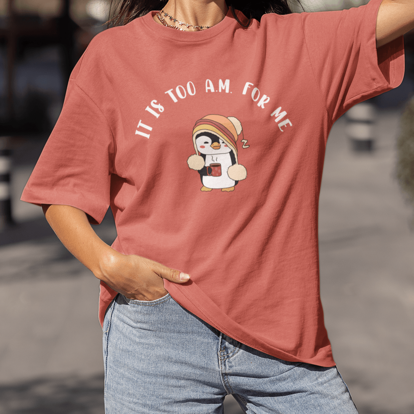 Too A.M. For Me Oversized Unisex T shirts Cute Stuff Co