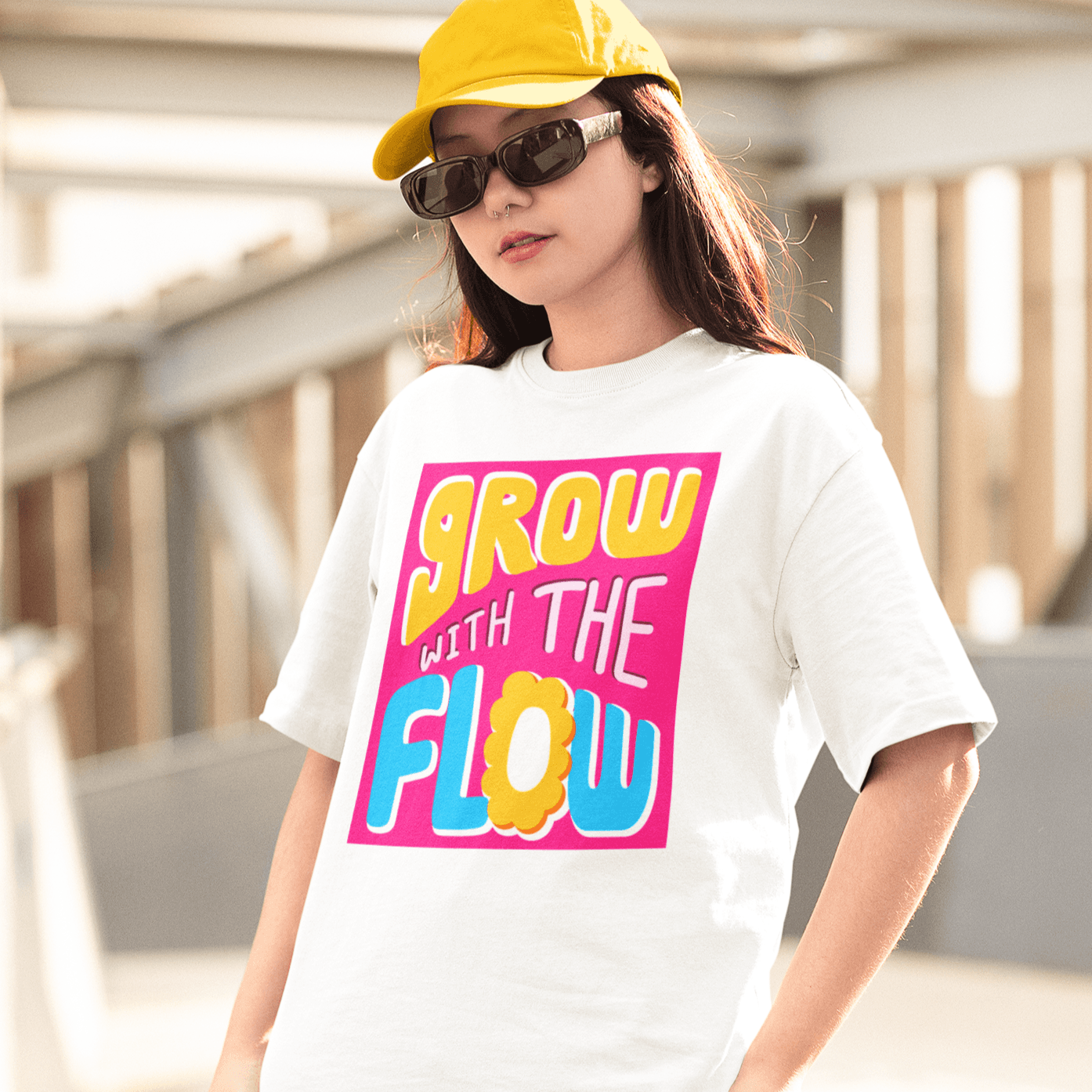 Grow With The Flow- Oversized Women T-shirt - Cute Stuff India
