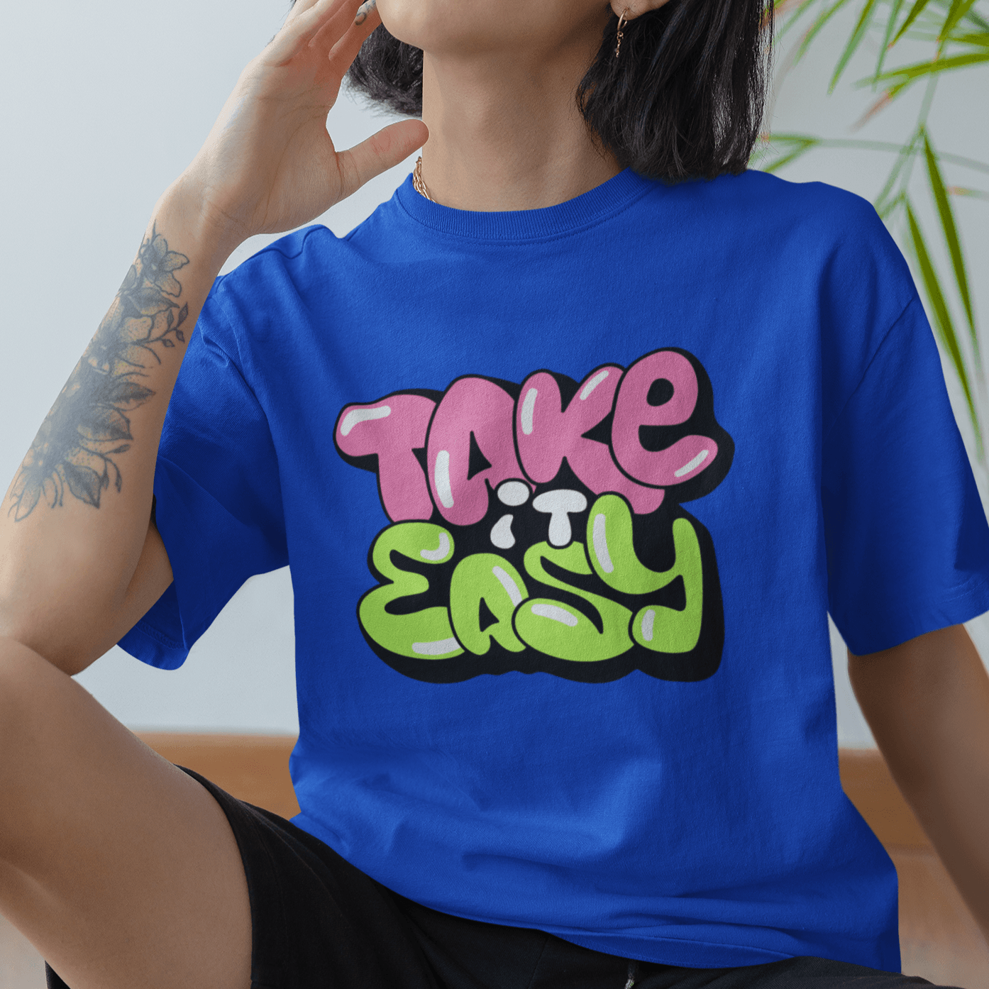 Take It Easy Oversized T-shirts - Unisex - Cute Stuff India