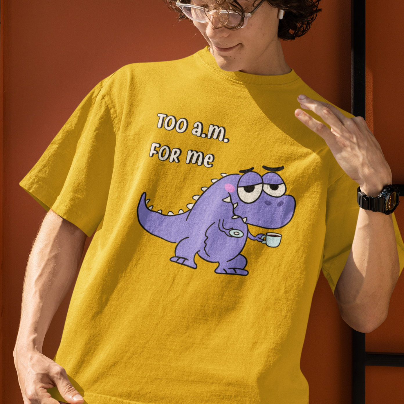 Too AM For Me T-Rex Oversized T-shirts - Unisex